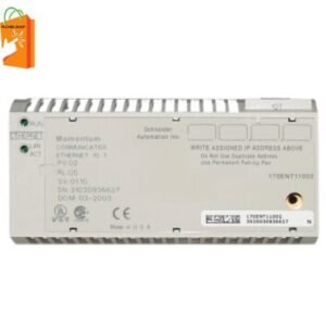 The 170ENT11002 Ethernet communication module by Schneider Electric enhances the Modicon Momentum automation system with high-speed Ethernet capabilities.
