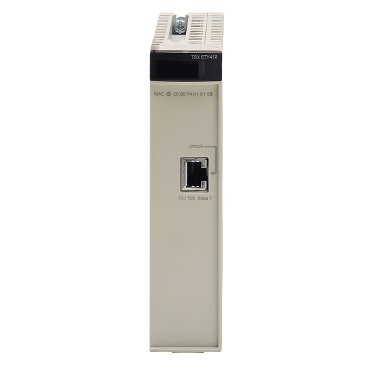 This module provides Ethernet connectivity for Modicon Premium PLCs, allowing easy remote access and control.