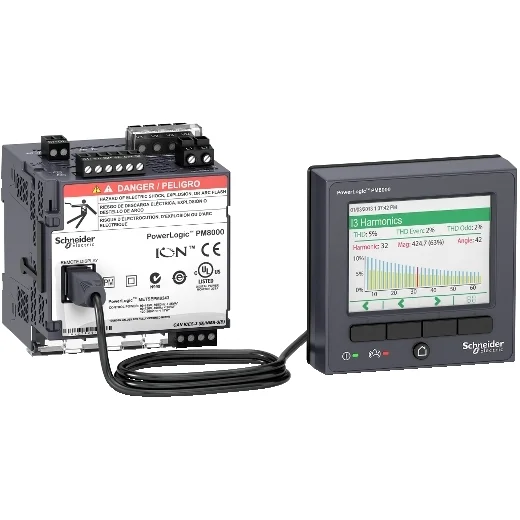 The METSEPM8244, part of Schneider Electric's PowerLogic PM8000 series, is a top-tier power quality meter with Class 0.2S accuracy.