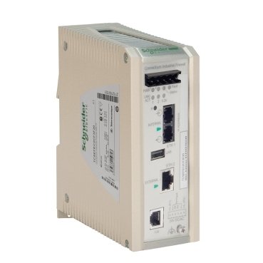 The TCSEFEC2CF3F20 ConneXium Industrial Ethernet Firewall by Schneider Electric is a robust security solution designed to protect industrial networks from cyber threats.