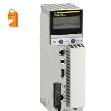 he 140CPU65860 module is installed in a Modicon Quantum PLC rack. It is configured using Schneider Electric’s programming software,