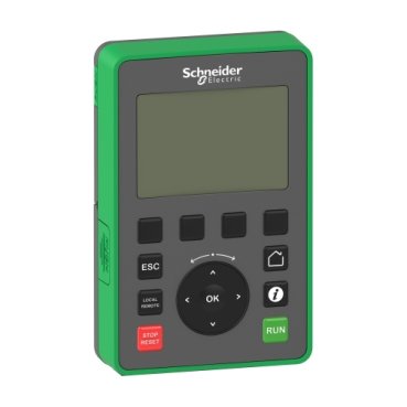The Schneider Electric VW3A1111 Graphic Display Terminal offers a high-resolution 240 x 160 pixel display in a durable, IP65-rated enclosure, suitable for demanding industrial settings.