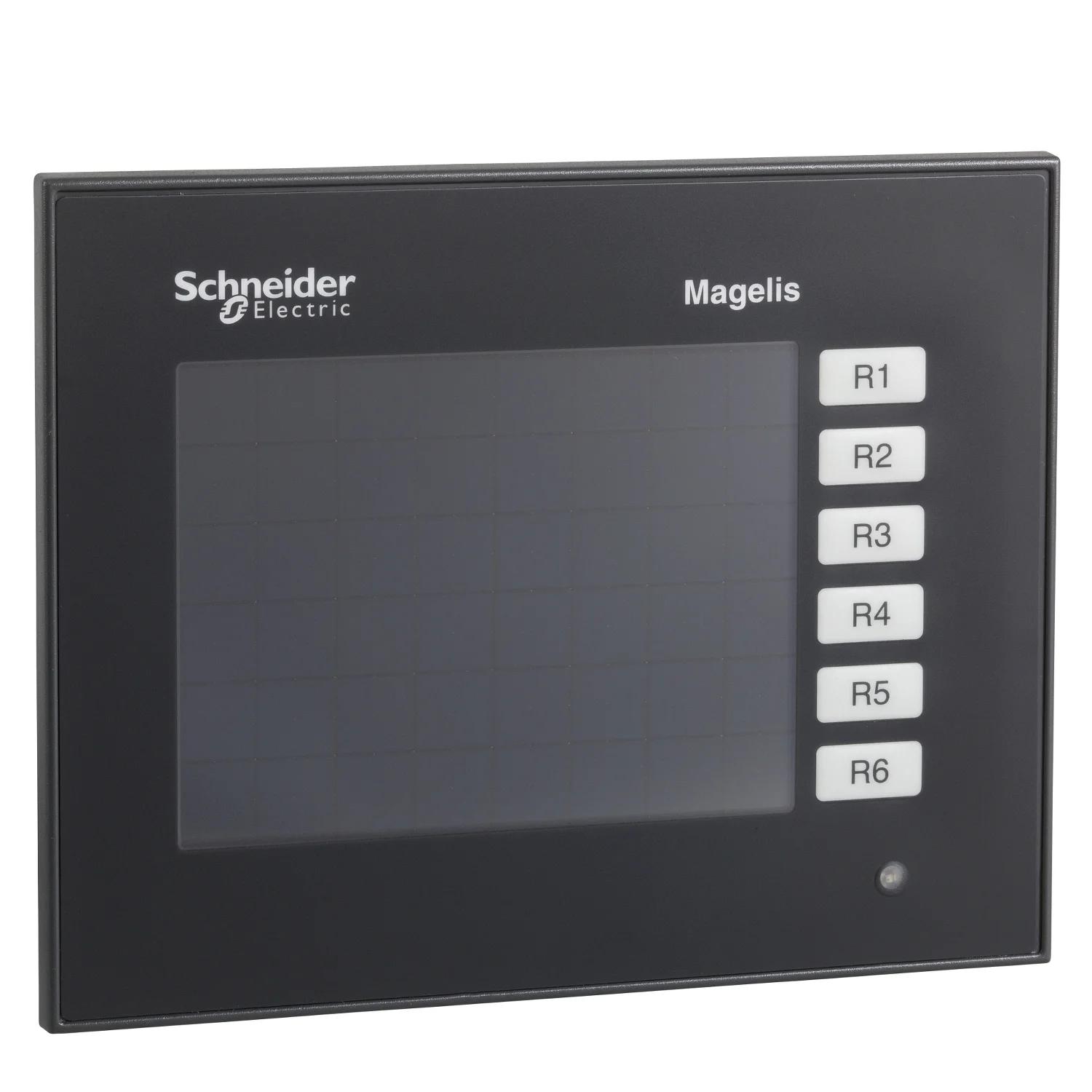 Schneider Electric’s XBTGT1100 is a durable touchscreen panel featuring a 3.5-inch display with 320 x 240 resolution.