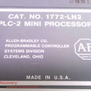 The Allen-Bradley 1772-LN2 is part of the 1772 series of PLC-2 modules. PLCs are industrial digital computers used for automation of electromechanical processes, such as control of machinery on factory assembly lines, amusement rides, or light fixtures.